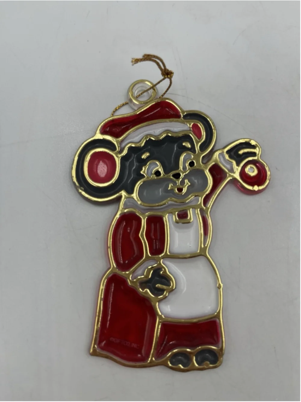 Vintage 1970’s Mrs Santa Claus Mouse , & SANTA , Christmas Window Suncatcher